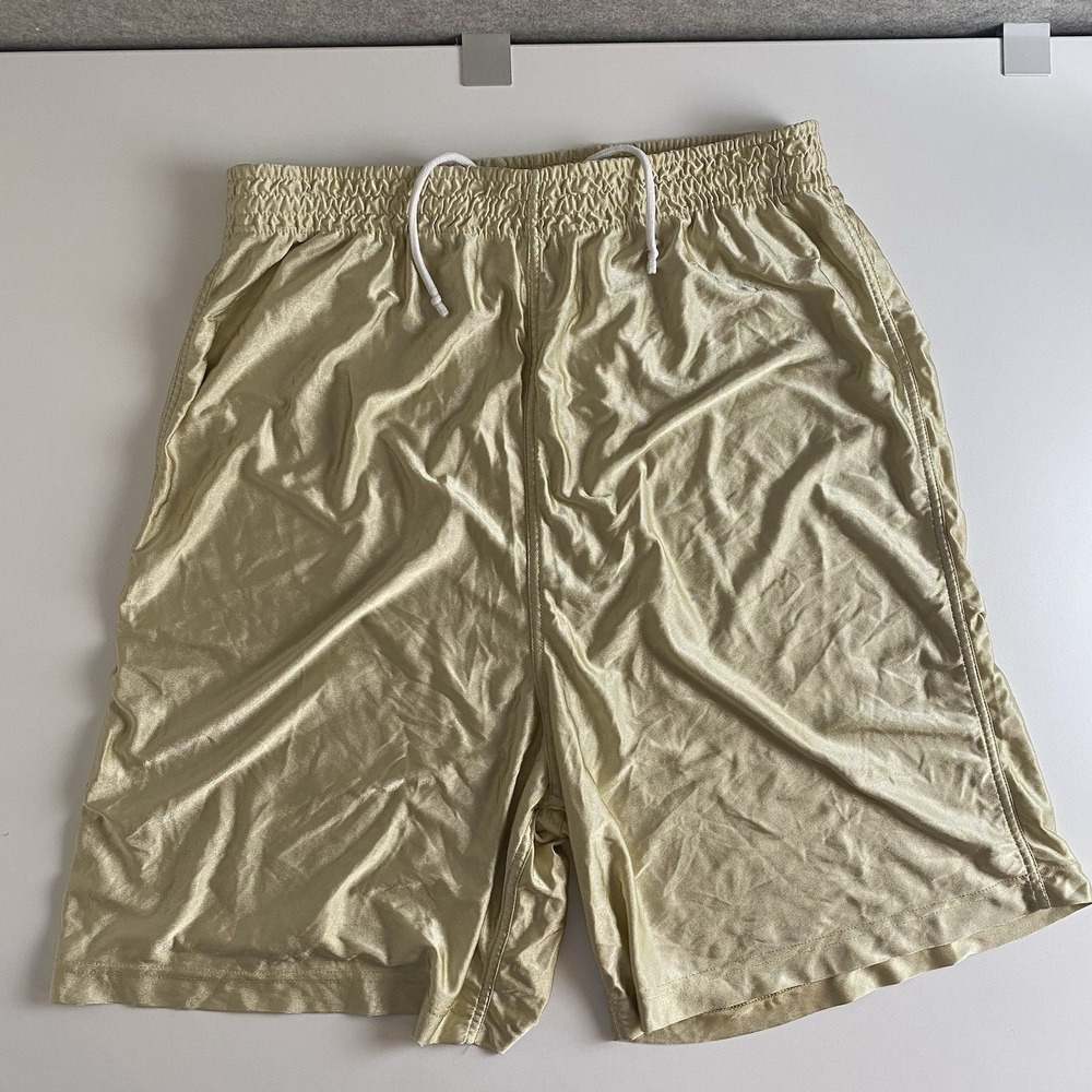 High Five Sportswear Dazzle Shorts Mens Adult‎ Size 3X Gold Drawstring Micro Rib